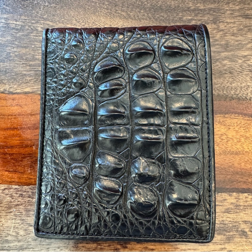 Bi-Fold Authentic Crocodile Leather Wallet 1B - Picture 5 of 15